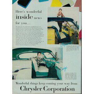 1954 Chrysler Corporation Vintage Print Ad,Plymouth,Dodge, De Soto,Imperial (L5)
